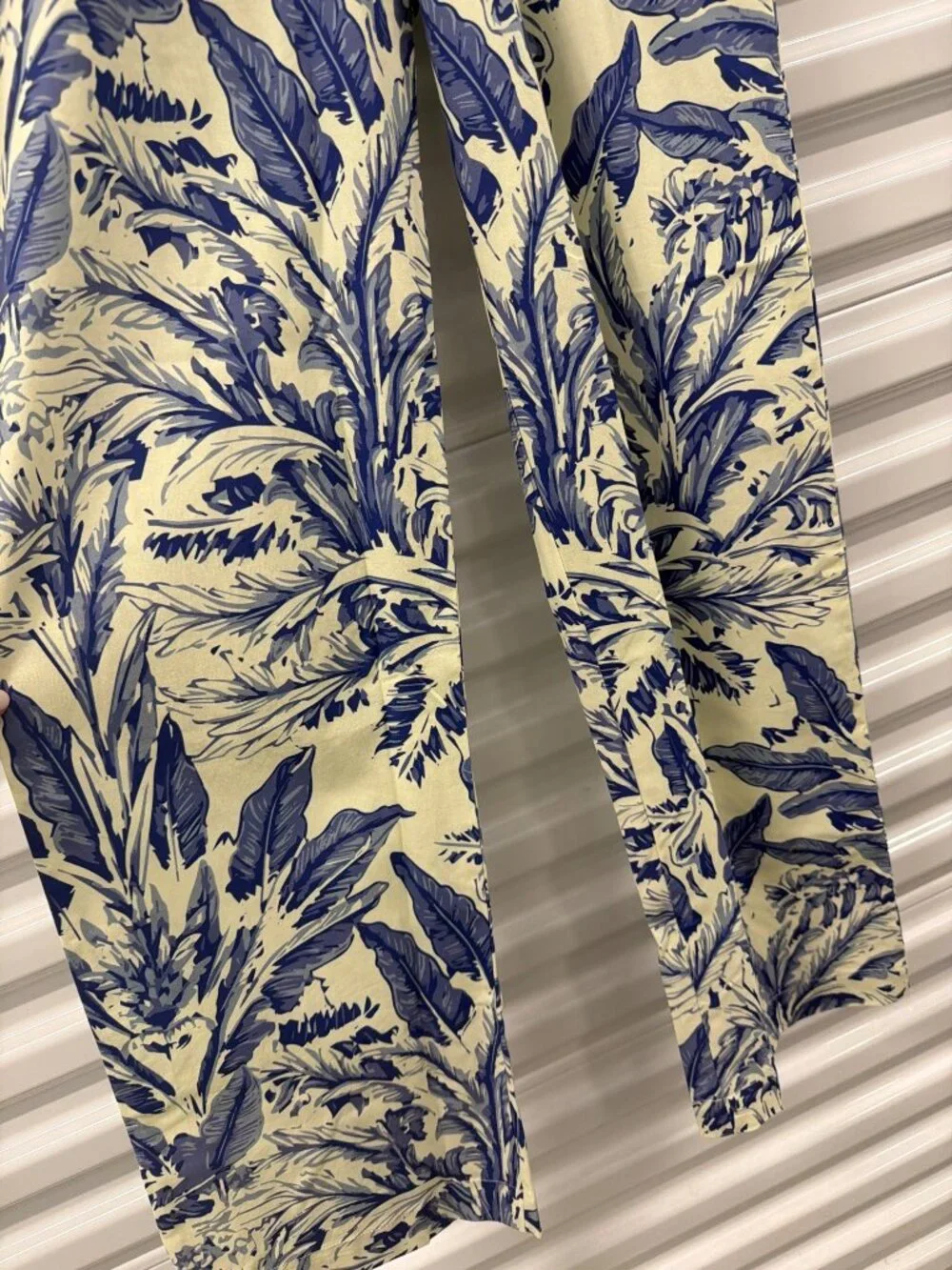 Diarrablu Printed Cotton Poplin Leer Pants Toile Blu Womens Size Small